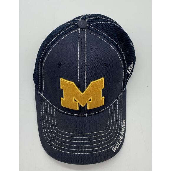 New Era Small Medium True Fitted Michigan Wolverines Cap Hat Navy - Picture 10 of 10